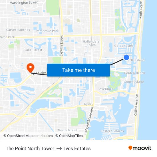 The Point North Tower to Ives Estates map