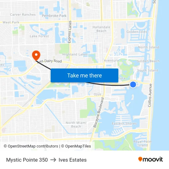 Mystic Pointe 350 to Ives Estates map