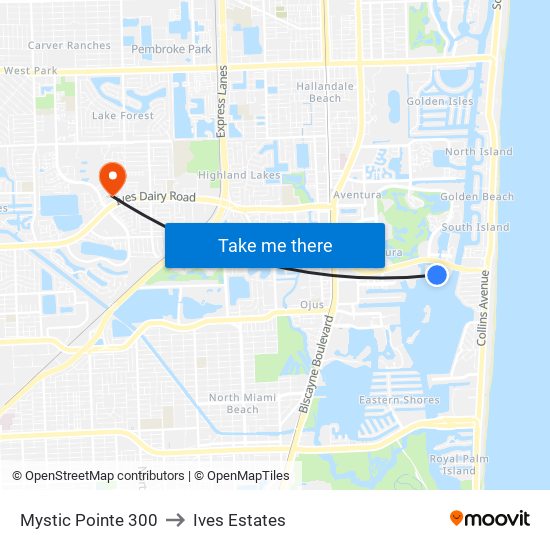 Mystic Pointe 300 to Ives Estates map