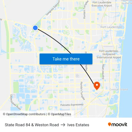 State Road 84 & Weston Road to Ives Estates map