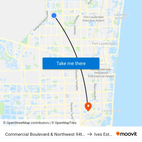 Commercial Boulevard & Northwest 94th Avenue to Ives Estates map