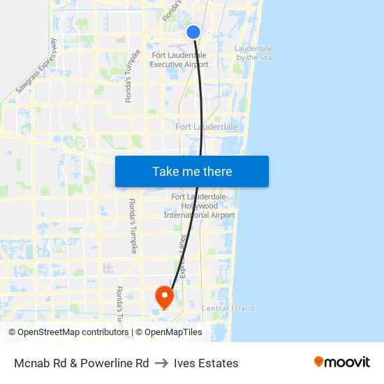 Mcnab Rd & Powerline Rd to Ives Estates map