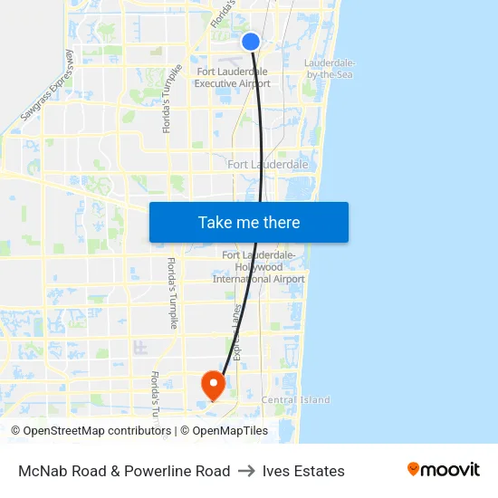 McNab Road & Powerline Road to Ives Estates map
