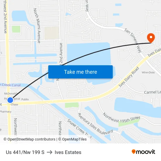 Us 441/Nw 199 S to Ives Estates map