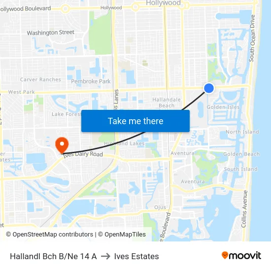 Hallandl Bch B/Ne 14 A to Ives Estates map