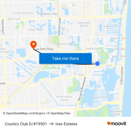 Country Club D/#19501 to Ives Estates map