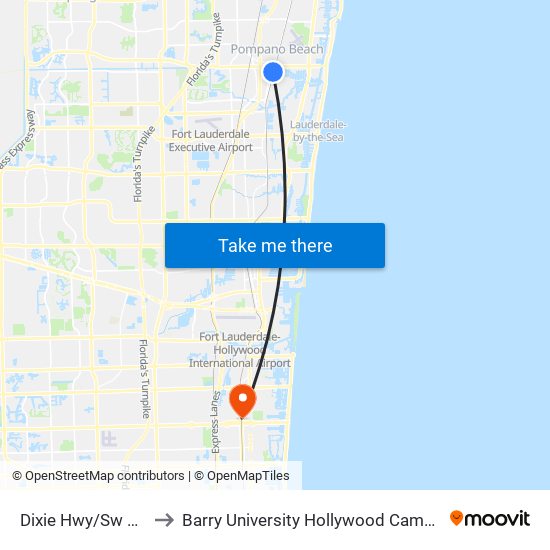 Dixie Hwy/Sw 2 C to Barry University Hollywood Campus map