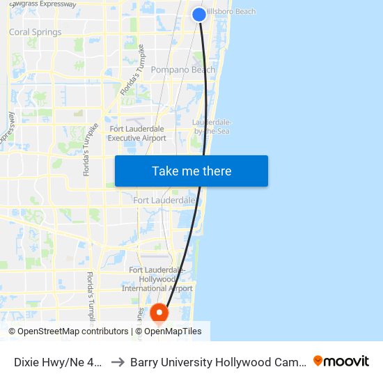 Dixie Hwy/Ne 48 S to Barry University Hollywood Campus map