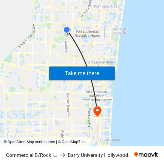 COMMERCIAL B/ROCK ISLAND R to Barry University Hollywood Campus map