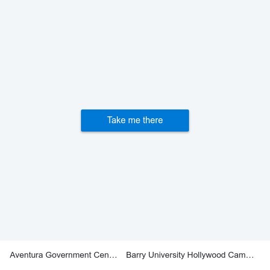 Aventura Government Central to Barry University Hollywood Campus map