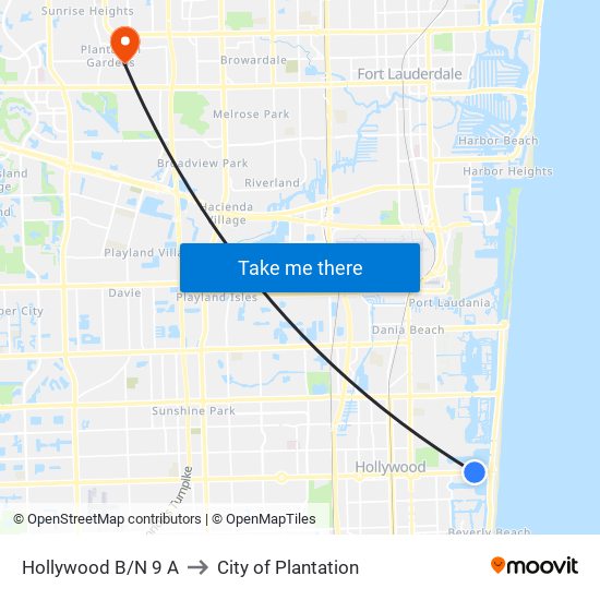 HOLLYWOOD B/N 9 A to City of Plantation map