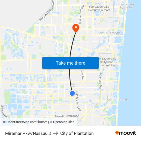 Miramar Pkw/Nassau D to City of Plantation map