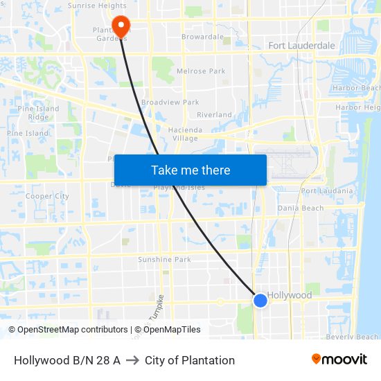 Hollywood B/N 28 A to City of Plantation map