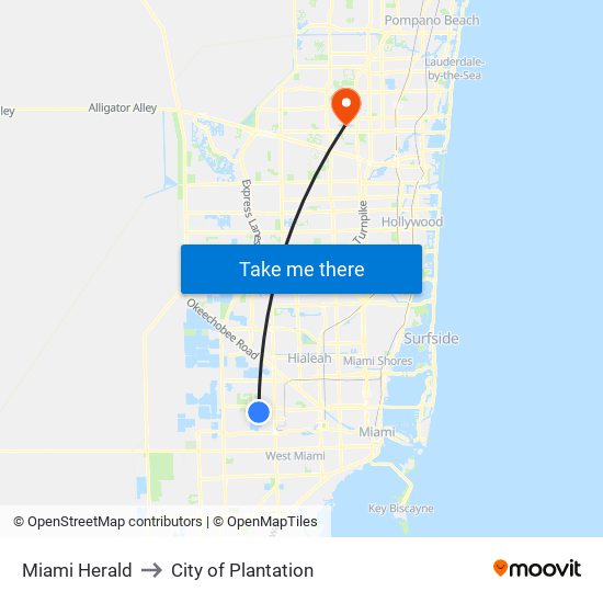 Miami Herald to City of Plantation map