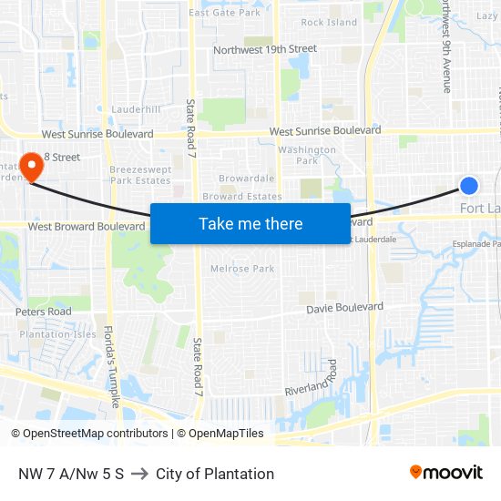 NW 7 A/Nw 5 S to City of Plantation map