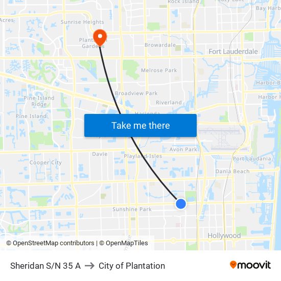 Sheridan S/N 35 A to City of Plantation map