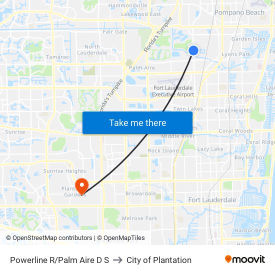 Powerline R/Palm Aire D S to City of Plantation map
