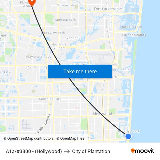 A1a/#3800 - (Hollywood) to City of Plantation map