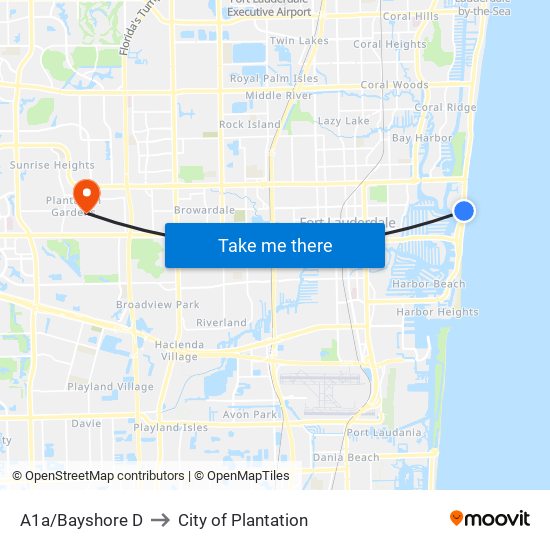 A1a/Bayshore D to City of Plantation map