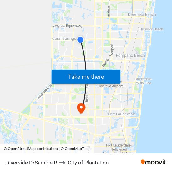 Riverside D/Sample R to City of Plantation map