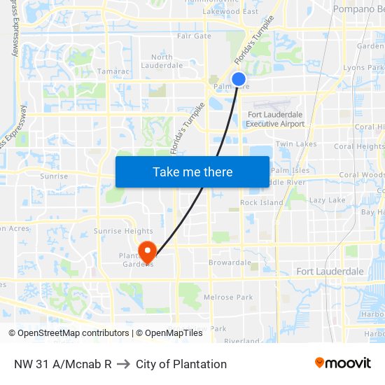 NW 31 A/MCNAB R to City of Plantation map