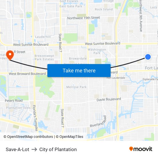 SISTRUNK B/NW 7 A to City of Plantation map