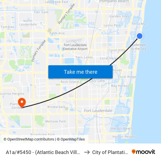 A1a/#5450 - (Atlantic Beach Villas) to City of Plantation map