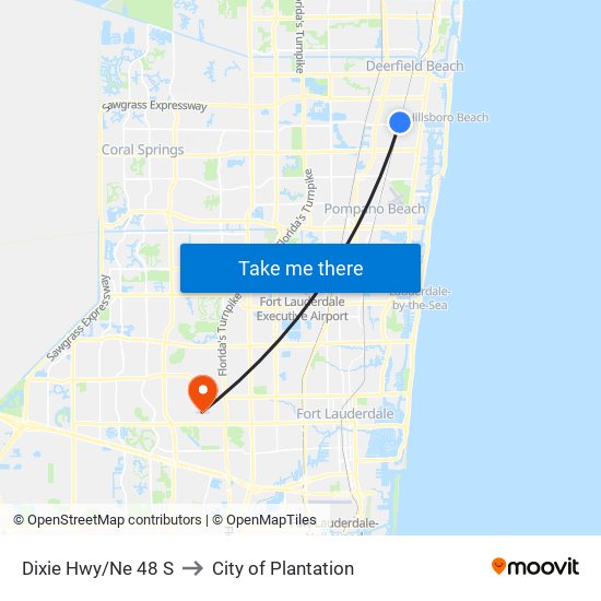 Dixie Hwy/Ne 48 S to City of Plantation map