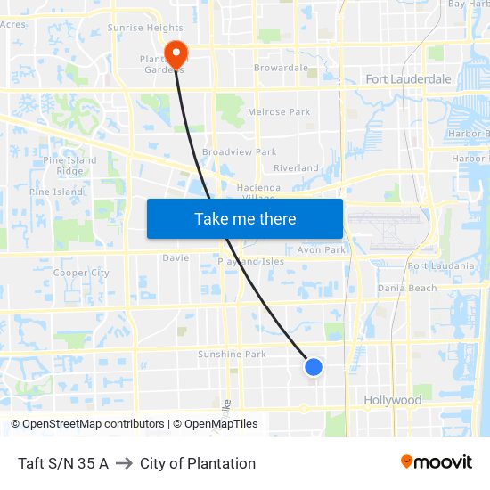 Taft S/N 35 A to City of Plantation map