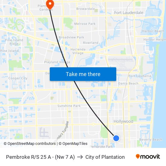 Pembroke R/S 25 A - (Nw 7 A) to City of Plantation map