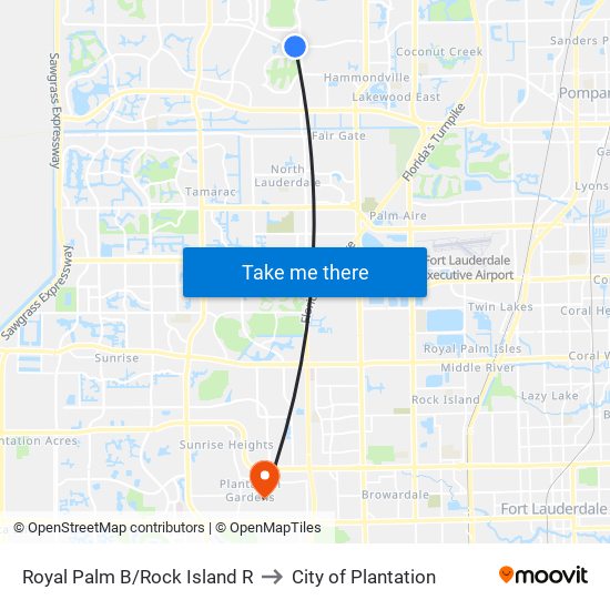 Royal Palm B/Rock Island R to City of Plantation map