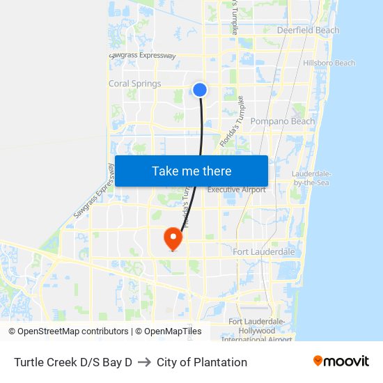 Turtle Creek D/S Bay D to City of Plantation map