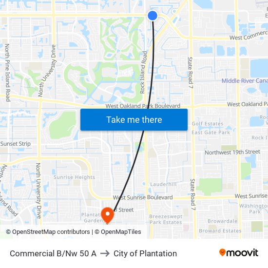 Commercial B/Nw 50 A to City of Plantation map