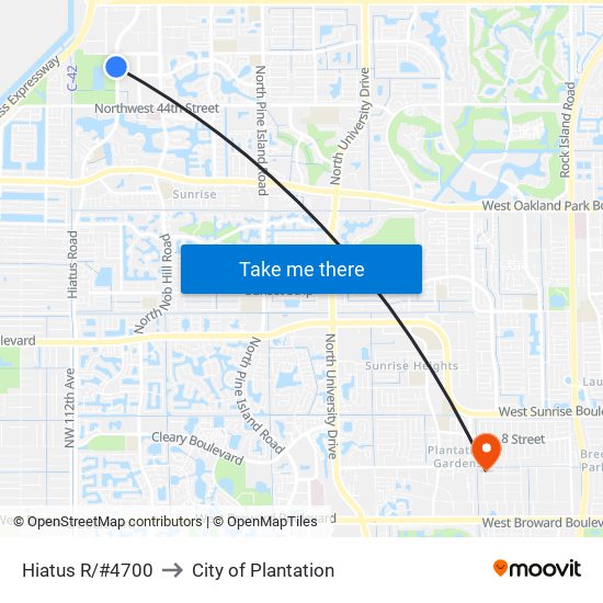 HIATUS R/#4700 to City of Plantation map