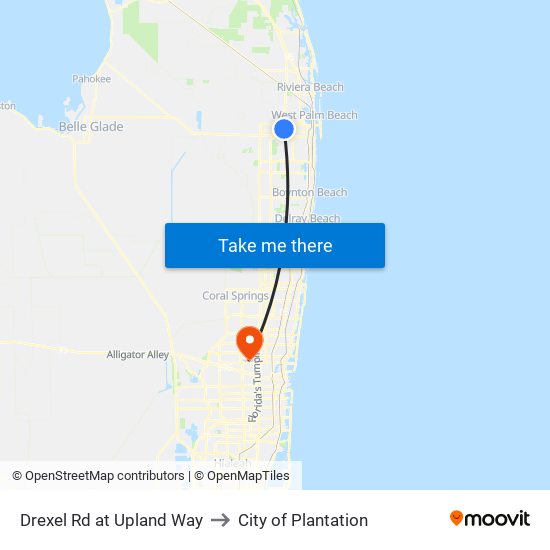 DREXEL RD at  UPLAND WAY to City of Plantation map