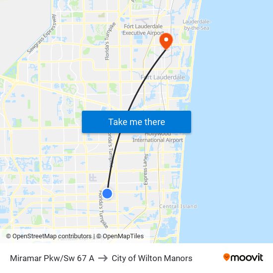 Miramar Pkw/Sw 67 A to City of Wilton Manors map