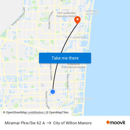 Miramar Pkw/Sw 62 A to City of Wilton Manors map