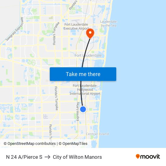 N 24 A/Pierce S to City of Wilton Manors map