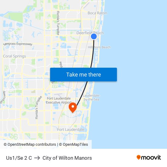 US1/SE 2 C to City of Wilton Manors map