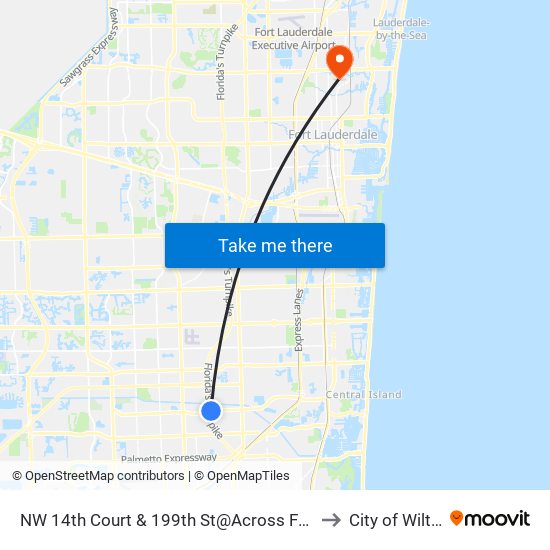 NW 14th Court & 199th St@Across From Norwood Elementary Scho to City of Wilton Manors map