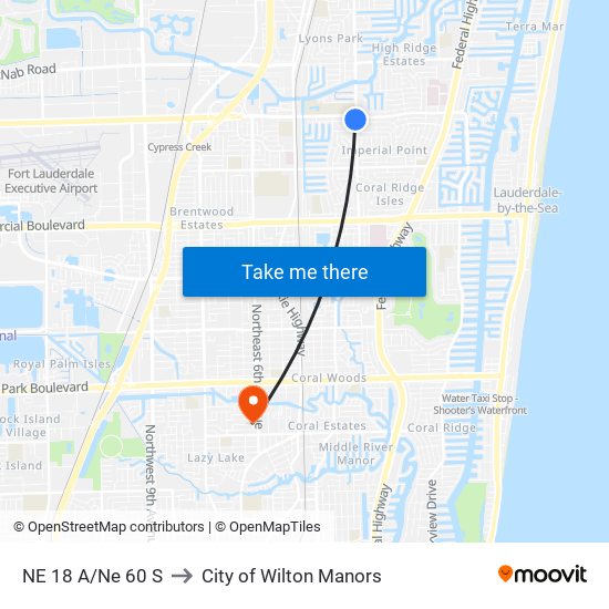 NE 18 A/Ne 60 S to City of Wilton Manors map