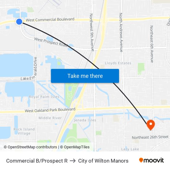 Commercial B/Prospect R to City of Wilton Manors map