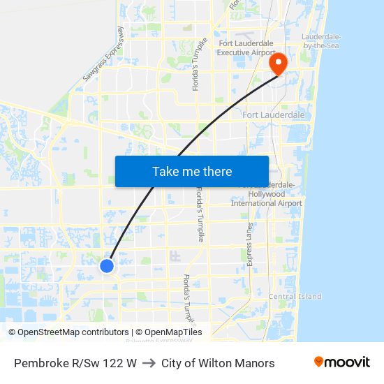 Pembroke R/Sw 122 W to City of Wilton Manors map