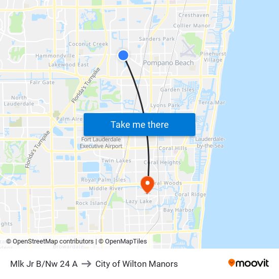 MLK JR B/NW 24 A to City of Wilton Manors map