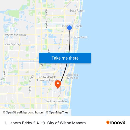 Hillsboro B/Nw 2 A to City of Wilton Manors map