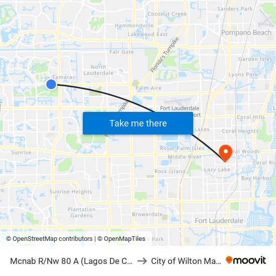 Mcnab R/Nw 80 A (Lagos De Campo) to City of Wilton Manors map