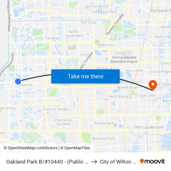 Oakland Park B/#10440 - (Public Safety Cmplx) to City of Wilton Manors map