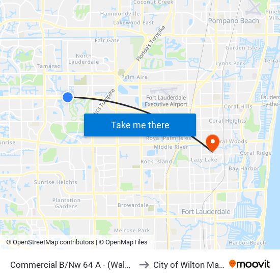 Commercial B/Nw 64 A - (Walgreens) to City of Wilton Manors map