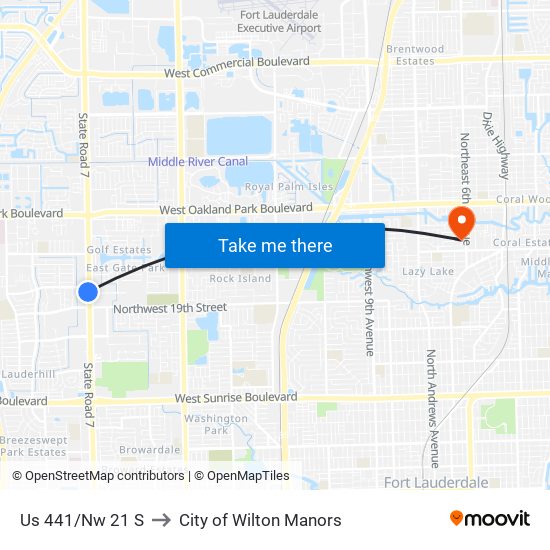 Us 441/Nw 21 S to City of Wilton Manors map