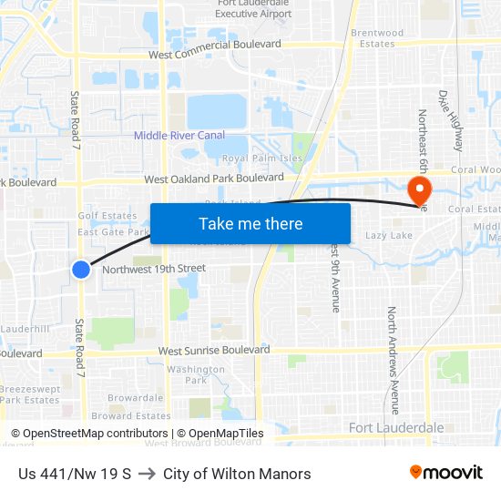 Us 441/Nw 19 S to City of Wilton Manors map